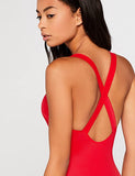 New Iris & Lilly Women's High Neck Cross Strap Swimsuit in Red, Sz M!
