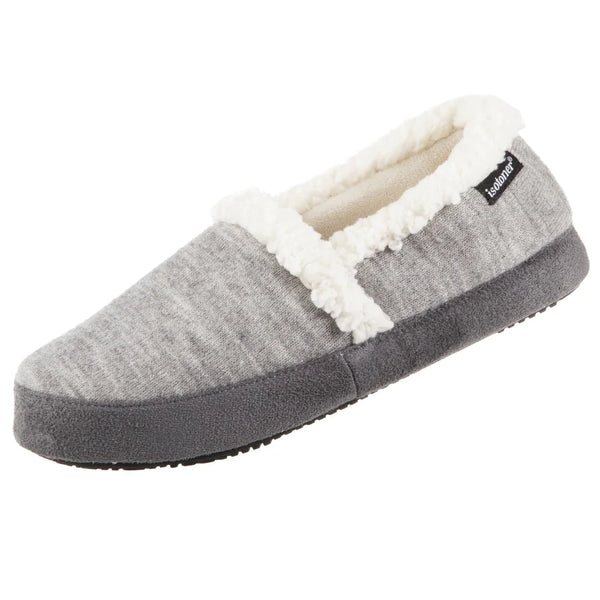 New with tags! Isotoner Women’s Microsuede Marisol Closed Back Slippers in Light Grey, Sz M 6.5-7.5