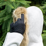 New Women's isotoner Lined Water Repellent Chevron Spandex Gloves, Sz S/M