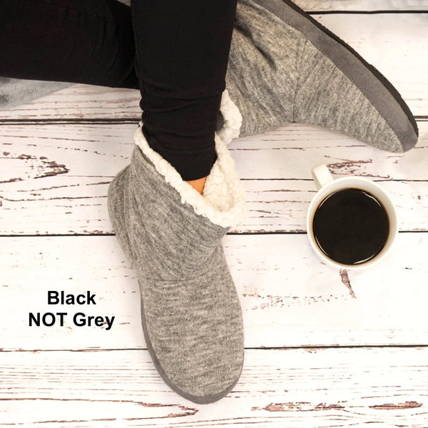 New with tags! Isotoner Women's Knit Marisol Hoodback Slippers, Black, Sz S Fits 5-6, Machine Washable!