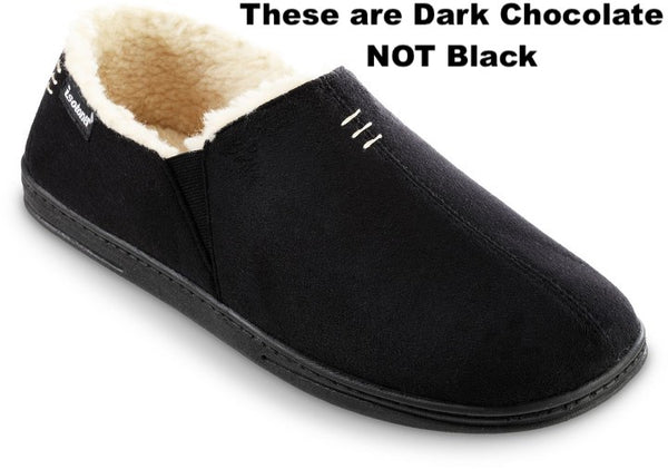 New with tags! Isotoner Men's Recycled Microsuede Nigel Closed-Back Cooling Gel Slippers in Dark Chocolate NOT Black! Sz L 9.5-10.5, Retails $44US+