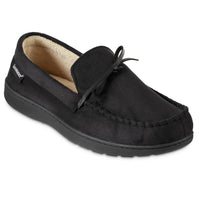 New with tags! Isotoner Men's Microsuede Nigel Moccasin Slippers with cooling gel  in Black! Sz M 8-9! Retails $54+