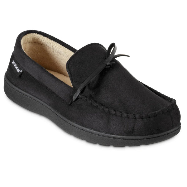 New with tags! Isotoner Men's Microsuede Nigel Moccasin Slippers with cooling gel  in Black! Sz XXL 13-14! Retails $54+