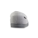 New Men's isotoner Microterry and Waffle Travis Moccasin Slippers, light grey Sz XL 11-12