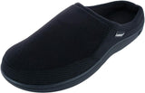 New Men's isotoner Microterry and Waffle Travis Hoodback Slippers, black, Sz L 9.5-10.5