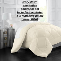 Premier Bamboo Comfort 3 Piece Comforter set! Ivory! King! Lightweight~Ultra Soft~All Season!