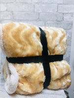 Brand new Super Cozy Micromink All Season Sherpa Throw Blanket, 60"X80", Super Luxurious Plush Reverses to Sherpa! Caramel Latte!