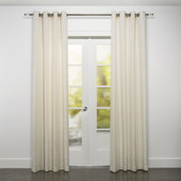 New Ready made curtains with a linen look jacquard branch design, 8 metal grommets, corner weights 54"x84" cream color