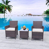New Fully Assembled jagger 3 piece rattan seating group with Tan cushions! Retails $320+