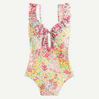 New with tags! J Crew Ruffle keyhole swimsuit in micro meadow print, Sz 4! Retails $84+