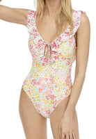 New with tags! J Crew Ruffle keyhole swimsuit in micro meadow print, Sz 4! Retails $84+