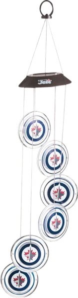 New in box! Winnipeg Jets LED Solar Light Mobile wind chime, lights up the NHL Logo