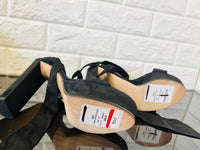 Was store display! AUTHENTIC JIMMY CHOO KAYTRIN HEELS SZ 40, sz 9, BLACK, RETAIL $1000+ Note: Has tiny small pin dot of fabric missing from  back heel easy fix!