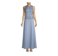 New J Kara Embellished Evening Gown In Dusty Blue, Sz 10! Retails $270 US+