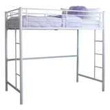 Premium Metal Full Size Loft Bed with Two Integrated Ladders in White! Mattress not included! Retails $497 W/Tax!
