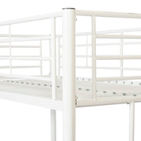 Premium Metal Full Size Loft Bed with Two Integrated Ladders in White! Mattress not included! Retails $497 W/Tax!