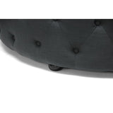 Large 42 Inch Diameter Round Grey Jumaane Round Tufted Cocktail Ottoman! 300 Lb Capacity! Retails $986 W/Tax!