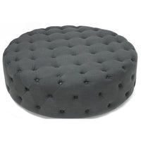 Large 42 Inch Diameter Round Grey Jumaane Round Tufted Cocktail Ottoman! 300 Lb Capacity! Retails $986 W/Tax!