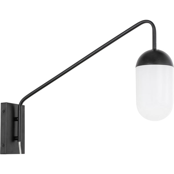 Brand new in box! Living District LD6175BK Kace 1 Light Black & Frosted White Glass Wall Sconce, Retails $155 W/Tax!