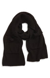 solid bow knit scarf KATE SPADE NEW YORK! Black! Pockets on both ends of the scarf, super stylish! Retails $80US+