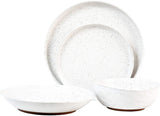 Sango: Kaya White 16 Piece Stoneware Dinnerware Set, Including 4 Dinner Plates, 4 Salad Plates, 4 Soup Bowls, and 4 Cereal Bowls! Retails $130+