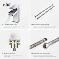 Waterfall Single Hole Bathroom Faucet By KIBI in Chrome Finish with Pop Up Drain! Retails $220+ on Sale Reg Price $450+