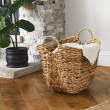 New Kegang Tall Water Hyacinth Wicker Basket with Handles in Natural! 17" X 19" X 9"