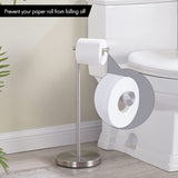 New KES Free Standing Toilet Paper Stand, Stainless Steel Rustproof, Modern Brushed Finish