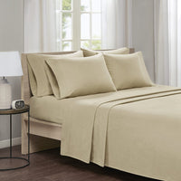 Premier Egyptian Comfort 6 Piece Deep Pocket Sheet set,King! Wrinkle, Fade & Stain Resistant! Khaki Beige