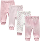 New Kiddiezoom 4-Pack Pant Baby Girls Organic Cotton Trousers Sz 9 Months, would fit 6 months much better!