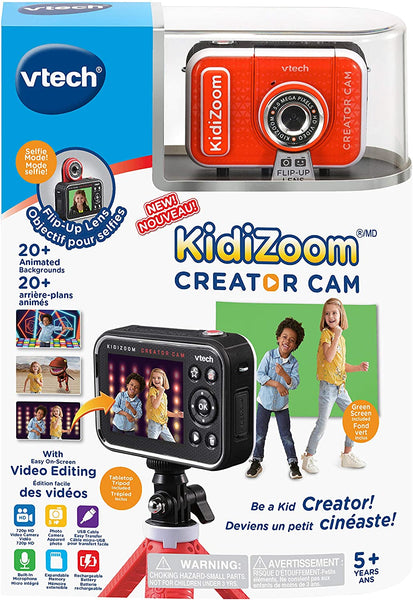 New in slightly damaged package! Contents perfect! VTech KidiZoom Creator Cam, High-Definition Kids' Camera for Photos and Videos, Included Green Screen, Flip-Out Selfie Camera, Selfie Stick/ Tripod, Auto Timer, Kids Ages 5 and up