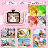 New Digital Camera for Kids with 32 GB Memory Card and Games - 16.0MP 2.0 Inch HD Shockproof Camera, IPS Screen Kids Video Camera (Pink)