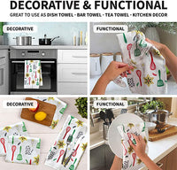 New Franco Kitchen Designers Set of 4 Decorative Soft and Absorbent Cotton Dish Towels, 15" x 25"