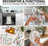 New Franco Kitchen Designers Set of 4 Decorative Soft and Absorbent Cotton Dish Towels, 15" x 25"