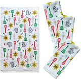 New Franco Kitchen Designers Set of 4 Decorative Soft and Absorbent Cotton Dish Towels, 15" x 25"