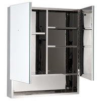 New in box! kleankin 24” x 28” Stainless Steel Wall Mount Bathroom Medicine Cabinet with Mirror
