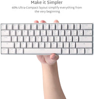 New in box! RK ROYAL KLUDGE RK61 Wireless 60% Mechanical Gaming Keyboard, White! Retails $80+