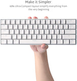 New in box! RK ROYAL KLUDGE RK61 Wireless 60% Mechanical Gaming Keyboard, White! Retails $80+