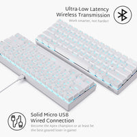 New in box! RK ROYAL KLUDGE RK61 Wireless 60% Mechanical Gaming Keyboard, White! Retails $80+