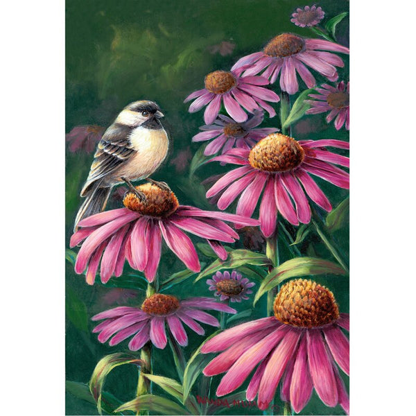 New Wayfair 18"X12" Kolle Chickadee in Echinacea Garden Flag by Charlton Home