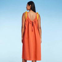 New Women's Women's Midi Cover Up Dress! Roomy, perfect for summer! Rust PLUS Sz 1X/2X!