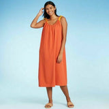 New Women's Women's Midi Cover Up Dress! Roomy, perfect for summer! Rust PLUS Sz 1X/2X!