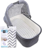 Kushies Baby Fitted Bassinet Sheet, Grey Chevron