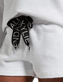 New KENDALL + KYLIE Women's Wide Drawstring Terry Shorts, White, Sz S!