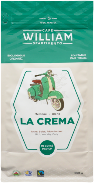 New William Spartivento Coffee Beans Blend La Crema Medium-Strong Organic 650 g