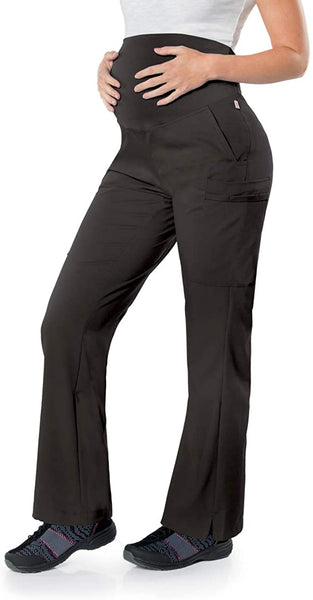 New with tags! Landau Womens 5 Pocket, Modern Tailored Fit Maternity Waist Medical Scrub Pants, Black, Sz L!