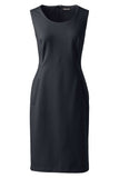 New Lands' End Ponte Sheath Dress, Black, Sz 12! Very Flattering dress with pockets!