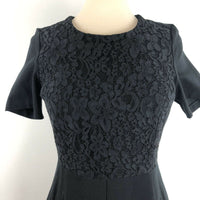 New Lands End Women's Short Sleeve Knit Lace Panel Welt Pocket Sheath Dress with pockets, Flattering fit, Sz 14P
