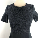 New Lands End Women's Short Sleeve Knit Lace Panel Welt Pocket Sheath Dress with pockets, Flattering fit, Sz 14P