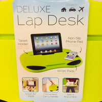Deluxe Lap Desk with Tablet holder, non slip phone pad, wrist pads & convenient carry handle!